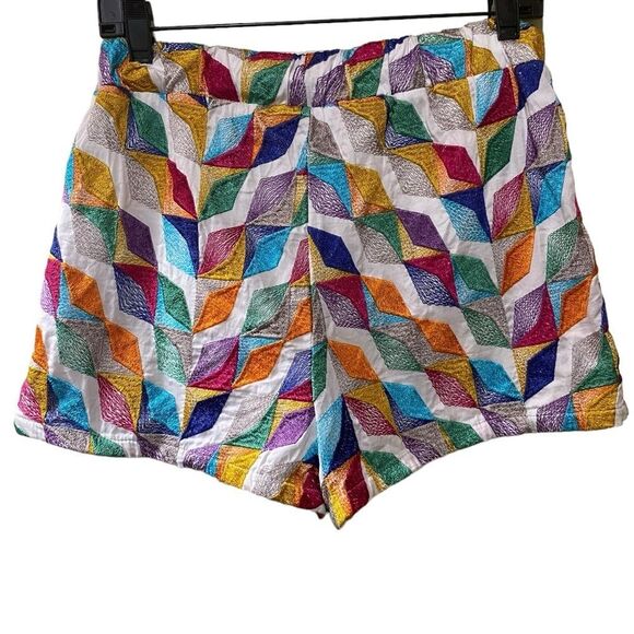 Willa Story Palmer Pull On Short Kaleidoscope Embroidered Feminine Size Medium - Picture 4 of 14